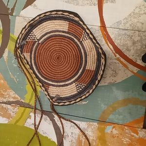 Round African handbag multi colors